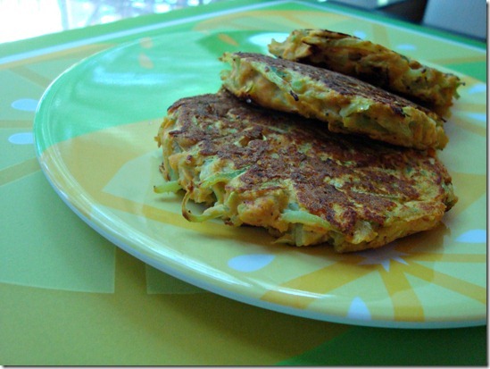 broccoli slaw and sweet tater fritters