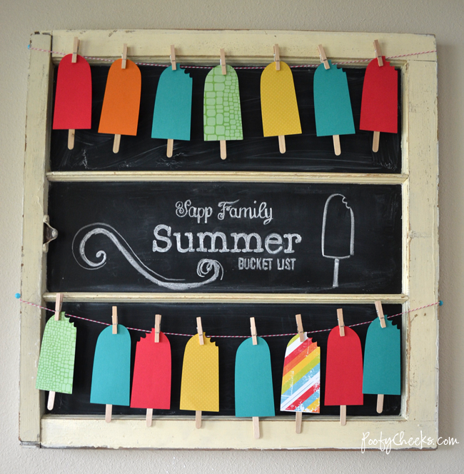 Popsicle Summer Bucket List Banner - free cut templates #summer #popsicle