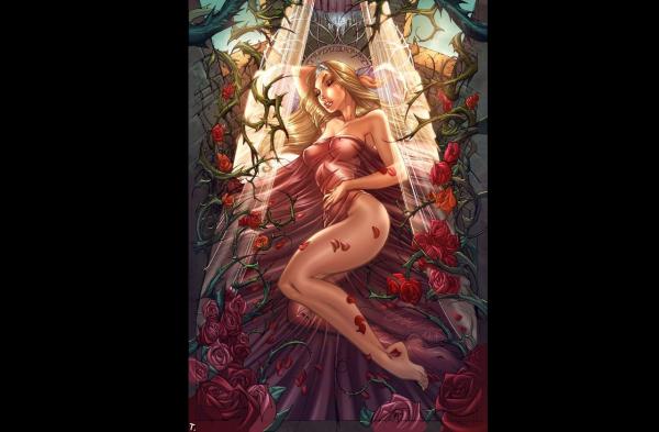 Girl On Rose Bed, Magic Beauties 3