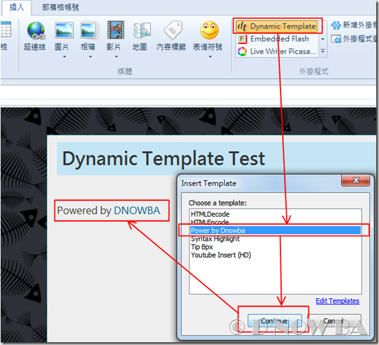Dynamic Template Plugin for Windows Live Writer