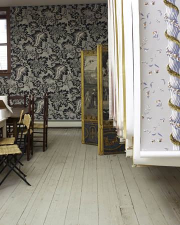 Adelphi Paper Hangings in Sharon Springs, NY crafts incredible wallpapers by hand. Here is a shot of one of their showrooms. Adelphi Paper Hangings in Sharon Springs, NY crafts incredible wallpapers by hand. Here is a shot of one of their showrooms.