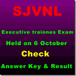 Satluj Jal Vidyut Nigam Exam 2013 - Answer Key-Result Date