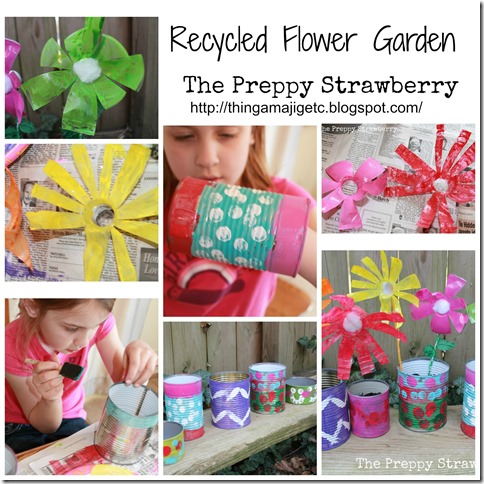 Recycled Flower Garden {The Preppy Strawberry}