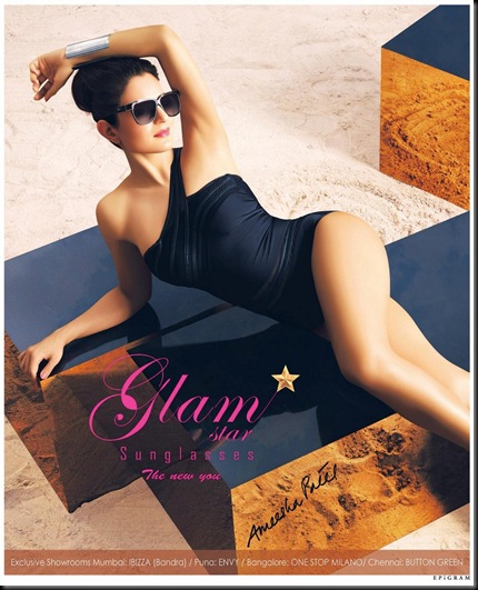 Ameesha-Patel-In-Black-Bikni-Latest-Hot-Glam-Star-Sunglass-Photoshoot