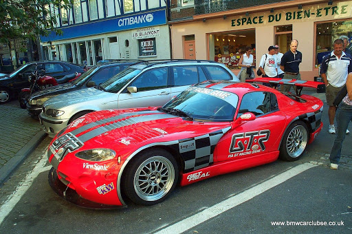 GT racers in Spa town centre