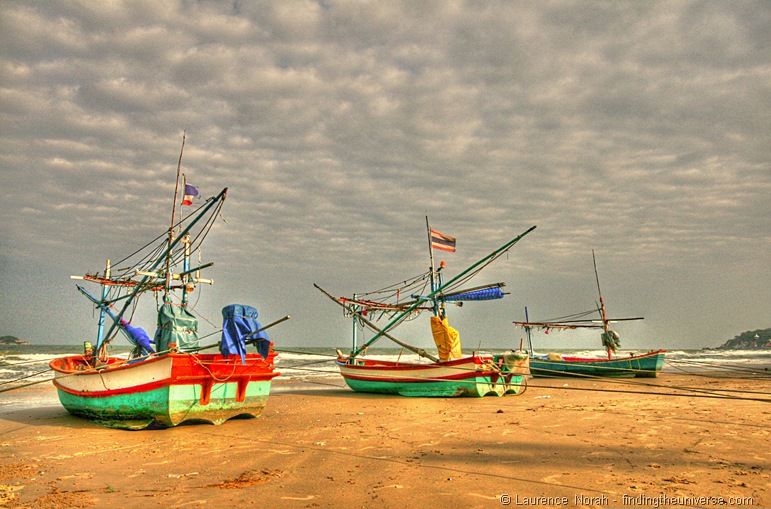 Fishing Boats on Hua Hin Beach Thailand 2