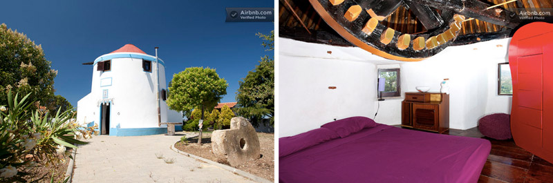 Необычное жильё в airbnb Мельница в Португалии