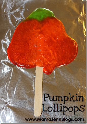 Pumpkin Lollipops (made from LifeSavers or hard candy)