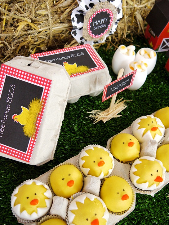 Barnyard Birthday- Hatching Chicks Cake Pops in Egg Boxes2