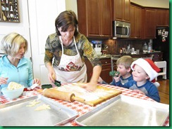 Grandma rolling dough