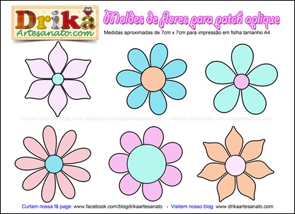 Patchwork moldes flores para patch aplique