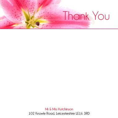 Tigerlily - JPGS 9 Thank You Notepaper
