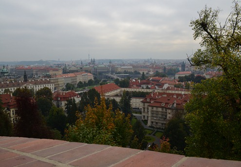 view of Prague looking east from Castle Hill
