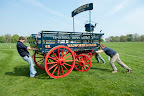 The Willis boys putting the Wadworth cart into position