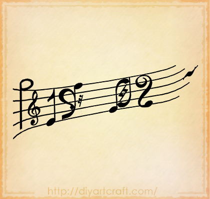 Tattoo monogramma P e numeri nelle note musicali hobbytextdiyartcraftcom 