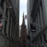 Trinity Church through Wall Street
