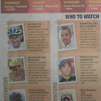 The newspaper in Malaysia with the most important riders from the Tour de Langkawi, who to watch; Jacques Janse van Rensburg.