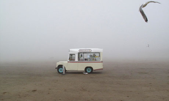An ice-cream van stands forlorn on a foggy beach in Whitby, North Yorkshire, England, during the rainy summer of 2012. Darren Staples / Reuters
