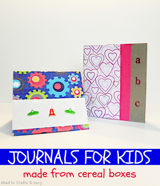 Journals for Kids Made from Cereal Boxes