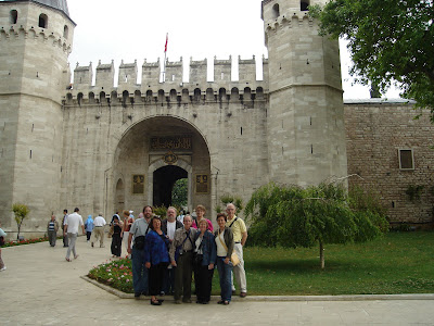 Day 4: The group at the grand entrance of the Topkapi Palace, home of the Ottoman Empire