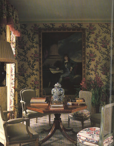 A London drawing room that centers around a delightful portrait of a young Sir Joseph Banks.