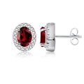 Oval-Garnet-and-Diamond-Border-Earrings-in-14k-White-Gold_SE0127GH Oval-Garnet-and-Diamond-Border-Earrings-in-14k-White-Gold_SE0127GH