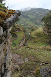 View of the entrance from the top level, Kuelap, Chachapoyas Region, Peru