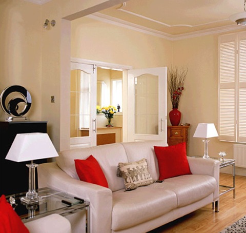 contemporary living room with red accents contemporary living room with red accents
