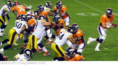 'Manning Handoff, Broncos vs Steelers 2012' photo (c) 2012, Craig Hawkins - license: http://creativecommons.org/licenses/by-nd/2.0/