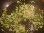 Poblano pepper, onion, and garlic-the makings of a sofrito.