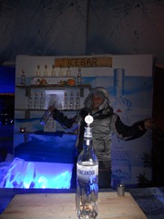 Helsinki, Finland - at the Ice Bar in the Winter Wonderland - we all got a shot of Finlandia in a ice shot glass