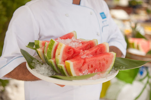 Sliced watermelon was a refreshing treat. Sliced watermelon was a refreshing treat.
