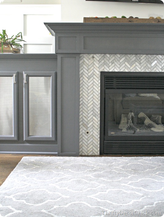 herringbone gray tile