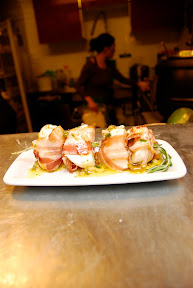 Mozzarella wrapped in Pancetta