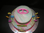 Peace love & happiness cake