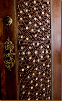 Istanbul, tombs of the sultans, inlaid door