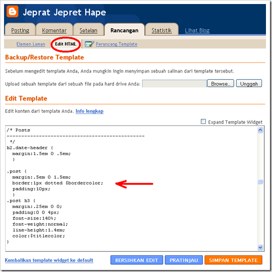 kode HTML garis pinggir kolom posting kode HTML garis pinggir kolom posting