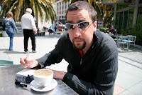 Writing postcards in Union Square