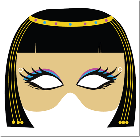 Máscaras de Carnaval: Máscara de Cleopatra para imprimir