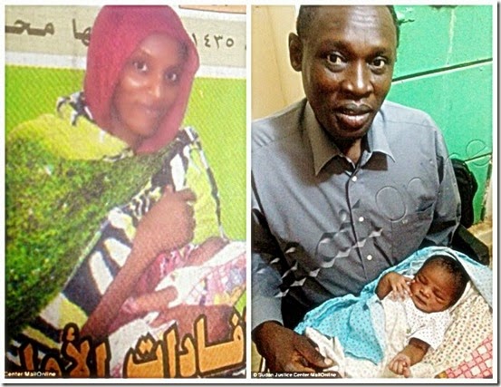 Meriam Ibrahim, Daniel Wabi & newborn Maya Meriam Ibrahim, Daniel Wabi & newborn Maya