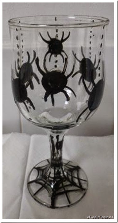 Halloween spider glass handpainted