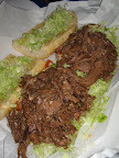 Betsy called dibs on this roast beef Po' Boy. Betsy called dibs on this roast beef Po' Boy.