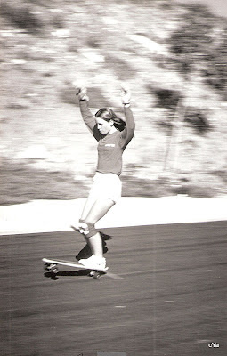 A speed tail wheelie down the Black Hill at La Costa........