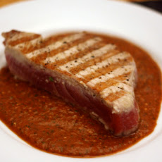 Dinner Tonight: Grilled Tuna with Red Tomatillo Sauce