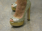 I was dressed from head to toe in gold, here I am in my Miu Miu shoes!