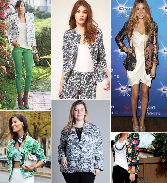 Modelos de Blazer Feminino com estampas estilosas - Looks para se inspirar! looks moda blazer estampado