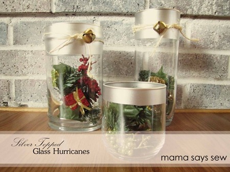 silver topped glass hurricanes