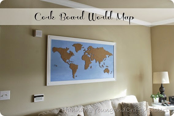 Cork board world map 