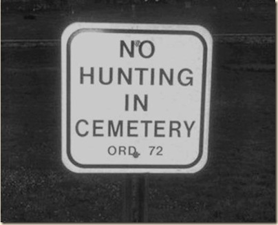 no hunting in cemetary