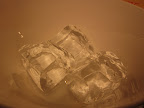 Richard brought in huge, perfectly clear ice cubes from his bar.